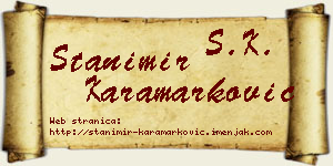 Stanimir Karamarković vizit kartica